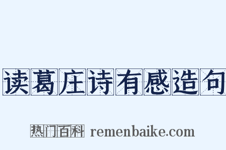 读葛庄诗有感造句是什么意思的图片